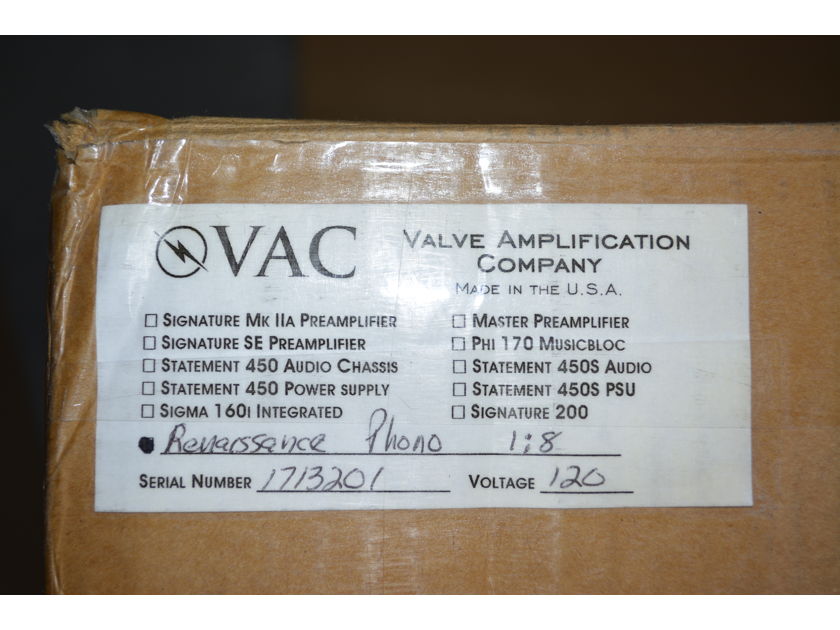 VAC Renaissance Phono Preamp -- Excellent Condition (see pics!)