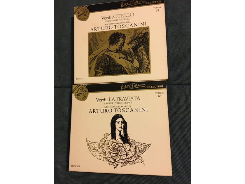 Verdi Arturo Tuscanini  volumes 58 & 60 RCA gold seal Otello and La Traviata Cd sets 1991