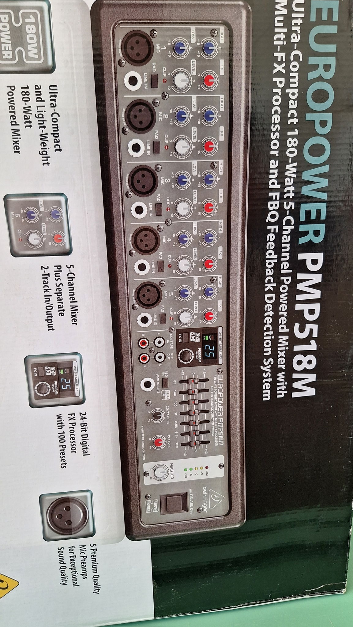 Europower PMP518M Ultra Compaact 180 Watt 5 Channel Pow...