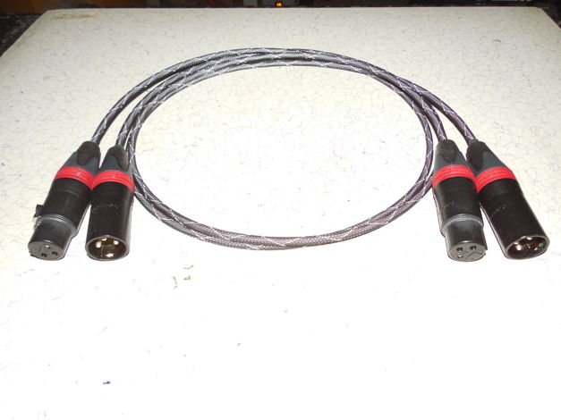 6' FT PURE SILVER PLATED MIL-SPEC RCA TO BALANCED XLR FEMALE INTERCONNECT CABLE. 