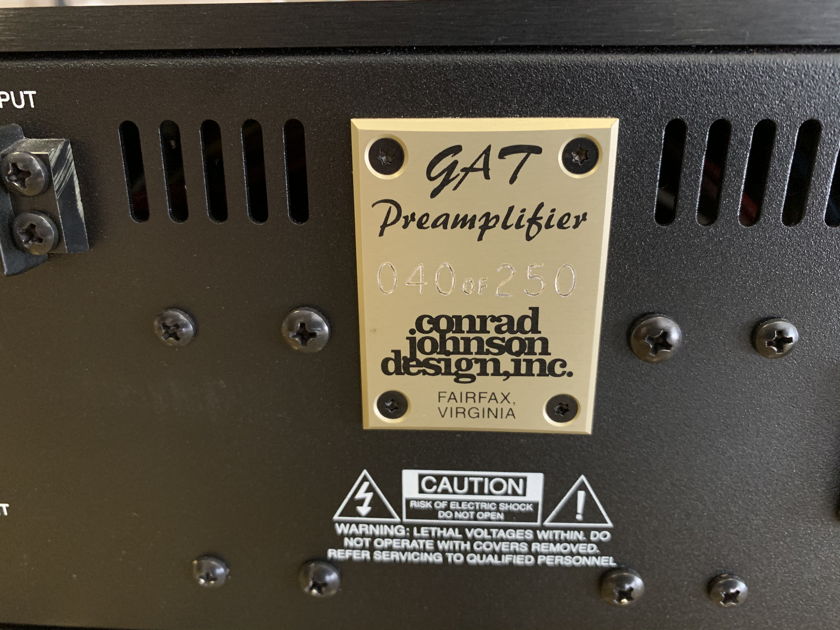 Conrad Johnson GAT-includes a superb set of EAT tubes.  Pristine Condition, An amazing deal, Pass Labs, Cary Audio, First Watt, Audio Research, PS Audio, Luxman