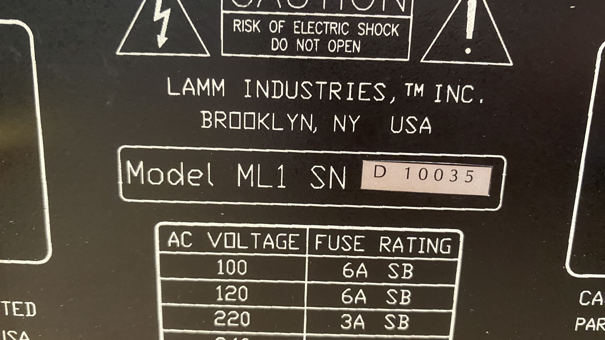 LAMM ML1 MONOBLOCK POWER AMPLIFIERS 10