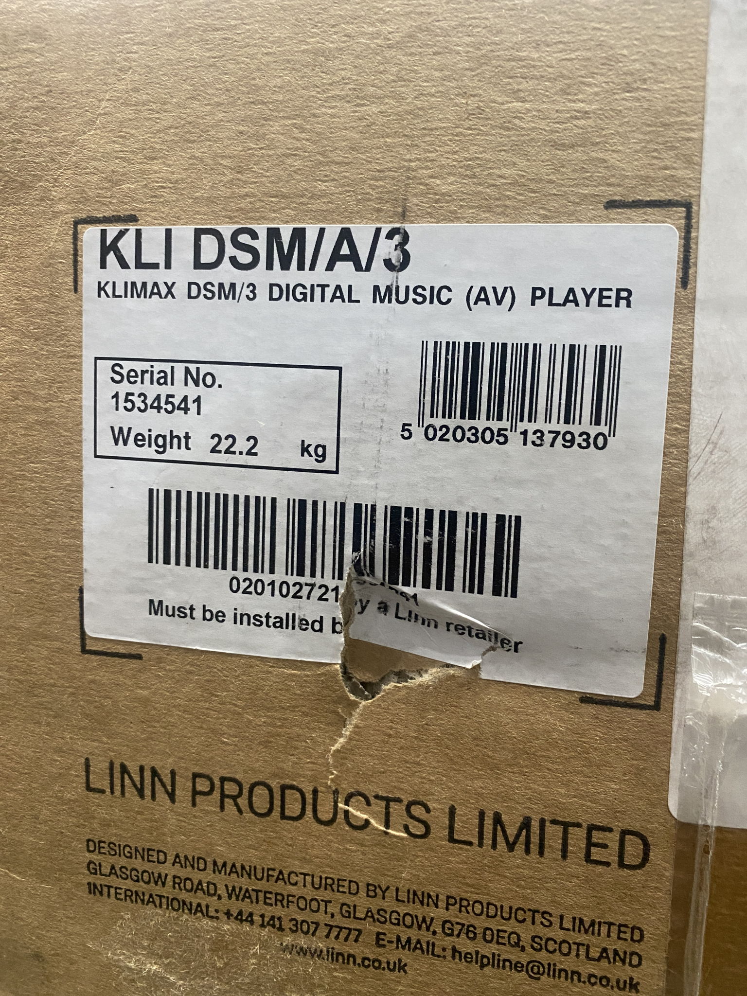 LINN NEXT-GENERATION KLIMAX DSM/3 DIGITAL MUSIC AV PLAYER 10