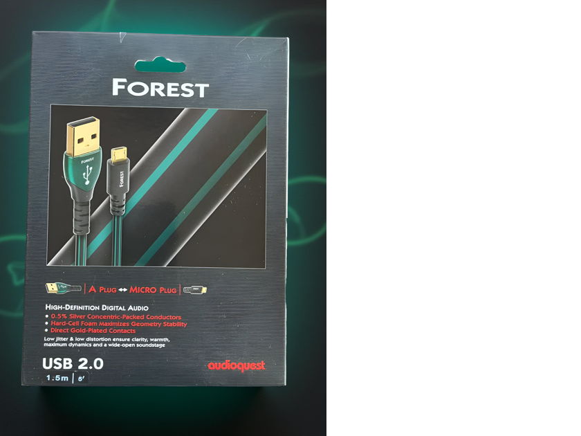 AudioQuest Forest Micro USB Cable - USB-A to Micro-B, 1.5 Meter (5 Ft)