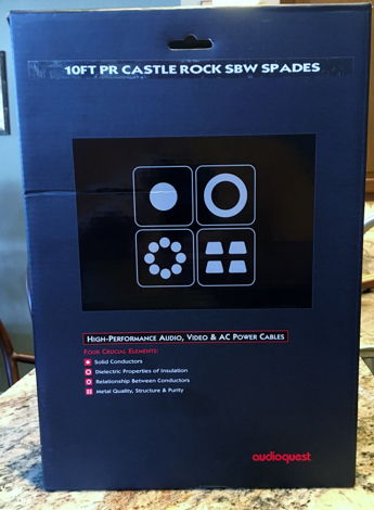 AudioQuest Castle Rock Speaker Cable 10ft Biwire Spades...