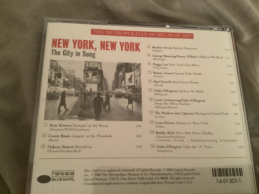 Various Artists Blue Note Records Promo CD  New York,New York The City In Song