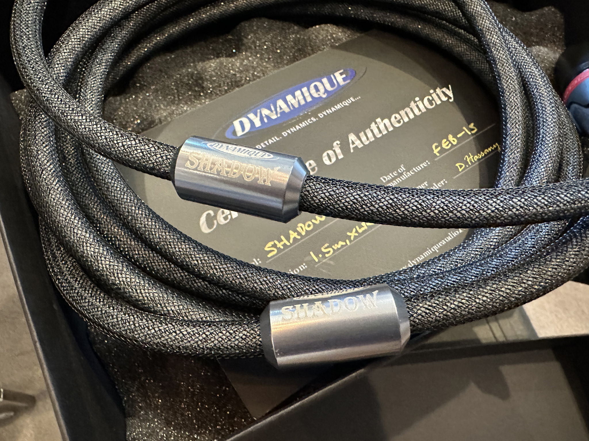 Dynamique Audio Shadow Interconnects 1.5M XLR EXCELLENT 4