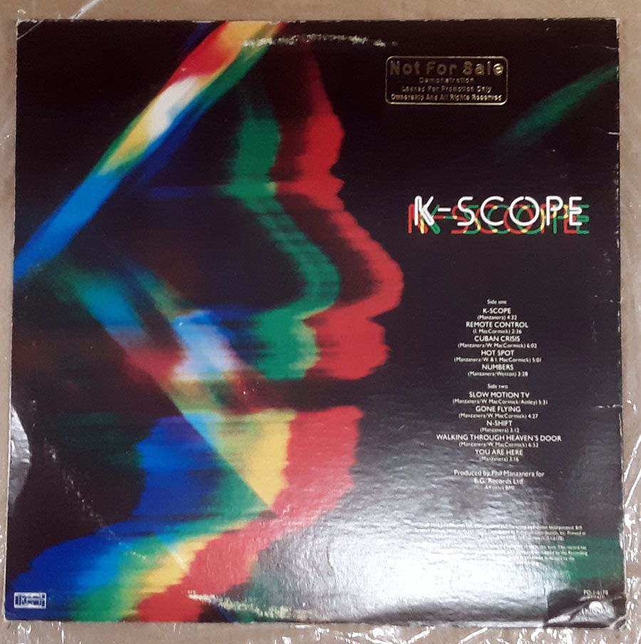 Phil Manzanera / Manzanera - K-Scope 1978 NM- White Lab... 2