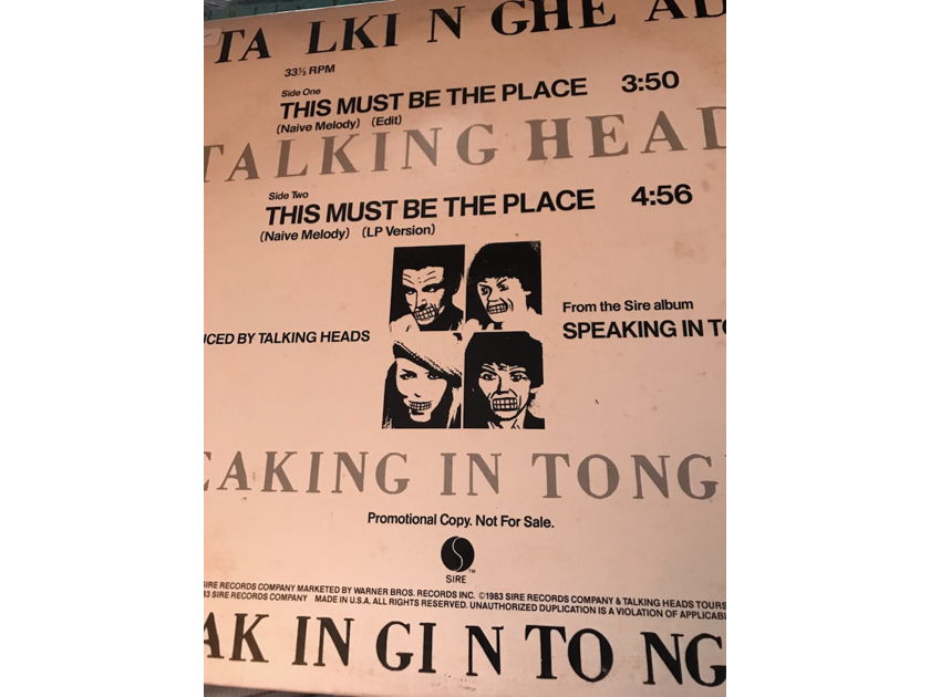 **RARE!** Talking Heads “This Must Be The Place **RARE!** Talking Heads “This Must Be The Place