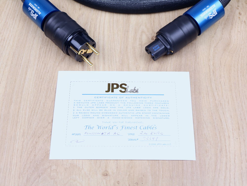 JPS Labs Aluminata highend audio power cable 2,0 metre 3