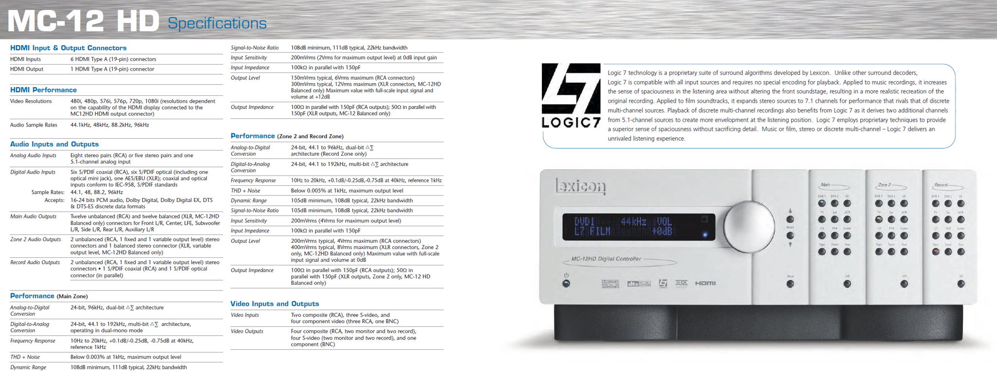 Lexicon MC-12HD Digital Controller 3