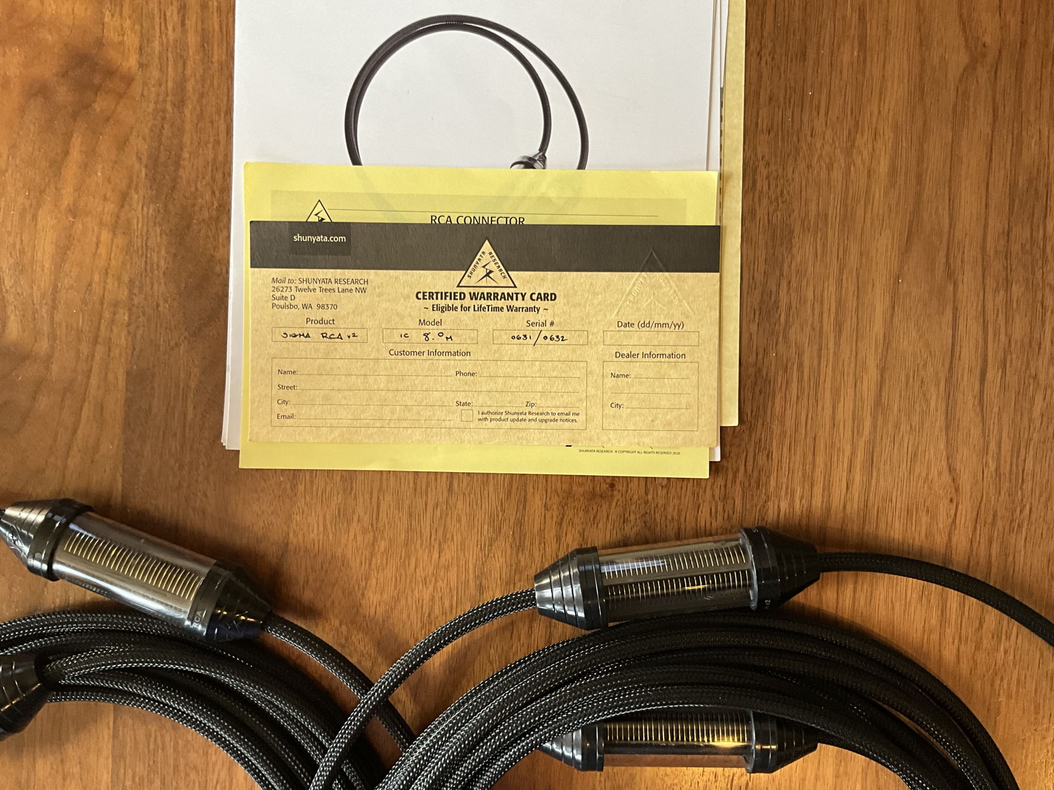 Shunyata Research Sigma v2 RCA 8M 3