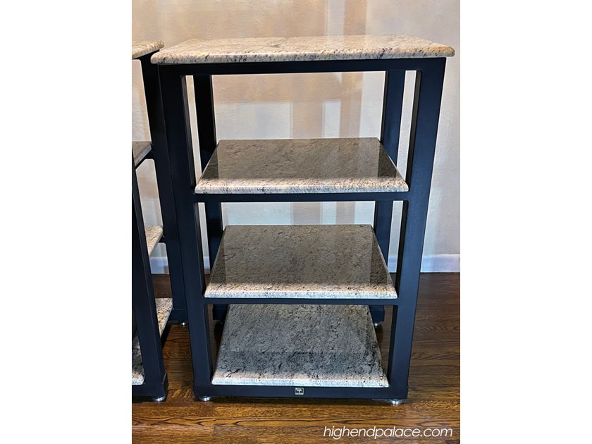 SOUND ANCHORS STANDS - Two left! Custom made steel audio stands with four 30 pounds each solid marble shelves. Improve your sound and look of your high-end audio system!