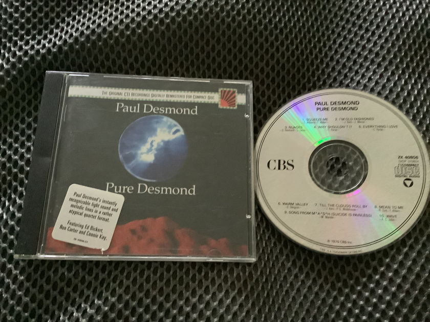 Paul Desmond CTI Records CD With Unissued Tracks  Pure Desmond