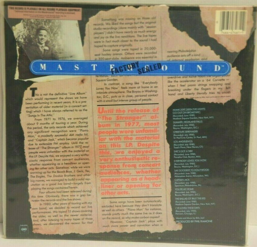 Billy Joel Songs in the Attic - CBS Mastersound Half Sp... 2