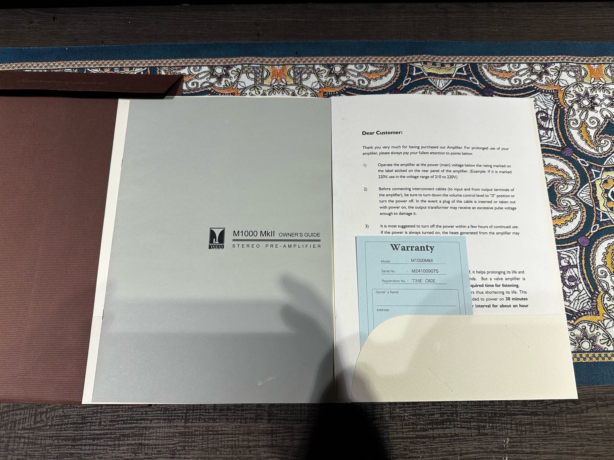 Kondo M1000 mkII With Phono -  Free Shipping 15