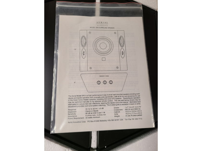 Aerial Acoustics SR3 (Side/Rear) Surround Speakers. *ONE PAIR LEFT.  PRICE REDUCED*