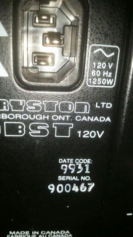 Bryston 9B ST FIVE CHANNEL Power Amplifier Warranty Inc...
