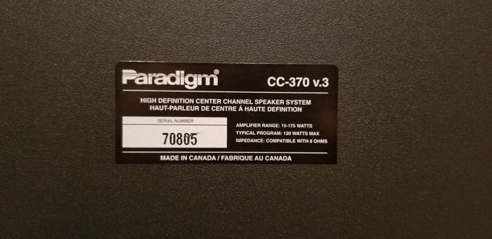 Paradigm CC 370 V.3