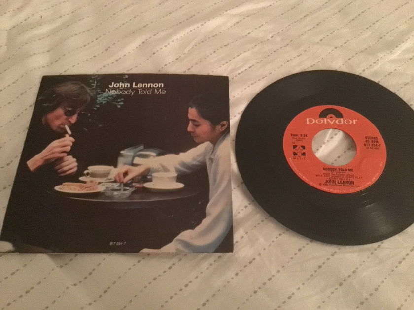 John Lennon Yoko Ono 45 With Picture Sleeve  Nobody Told Me/O’ Sanity