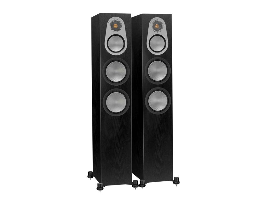 Monitor Audio SILVER 300 Floorstanding Speakers (Black Oak): C-Stock; 1 yr. Warranty*; 35% Off; Free Shipping