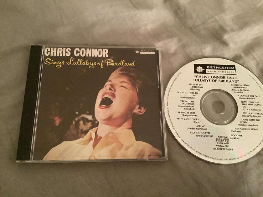 Chris Connor Bethlehem Records CD  Lullabys Of Birdland