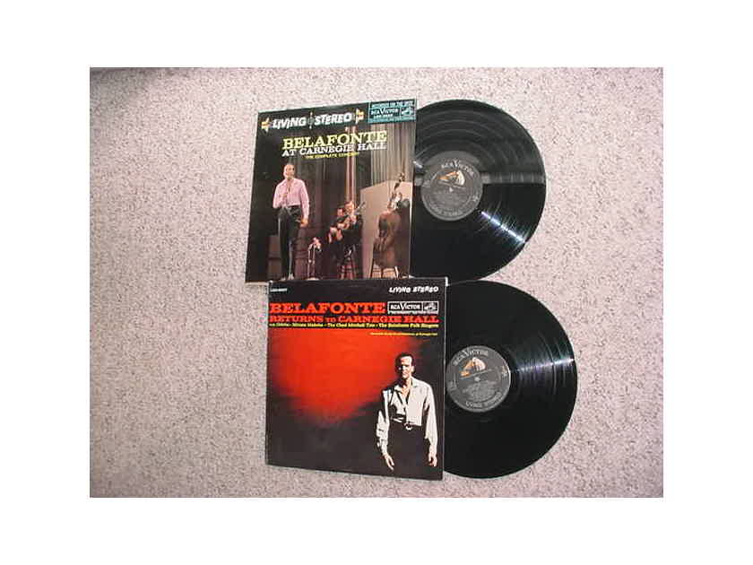 2 Harry Belafonte double lp records - at Carnegie Hall and return to Carnegie Hall RCA LIVING STEREO