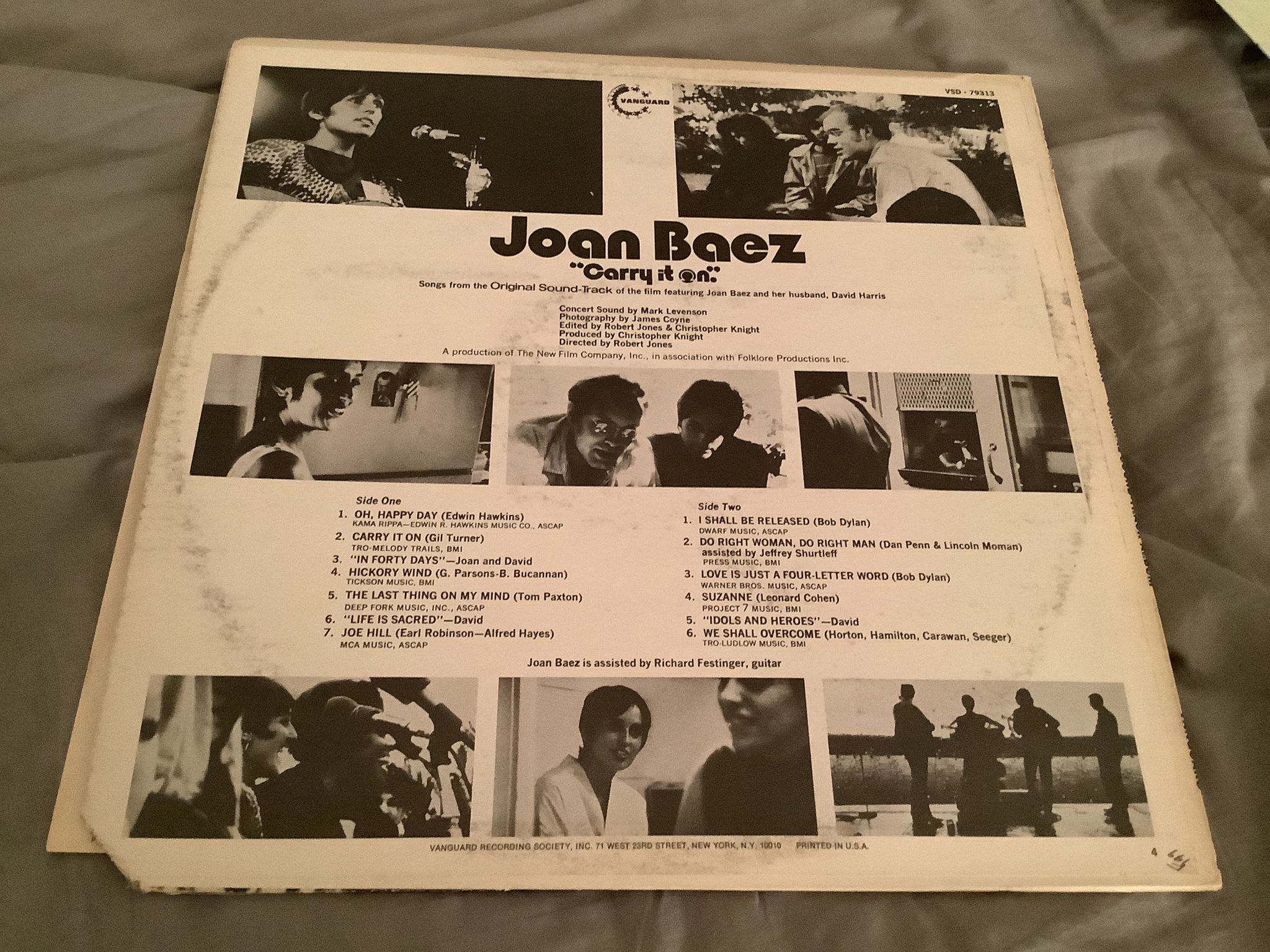 Joan Baez Vanguard Records Soundtrack Vinyl LP Carry It On 2