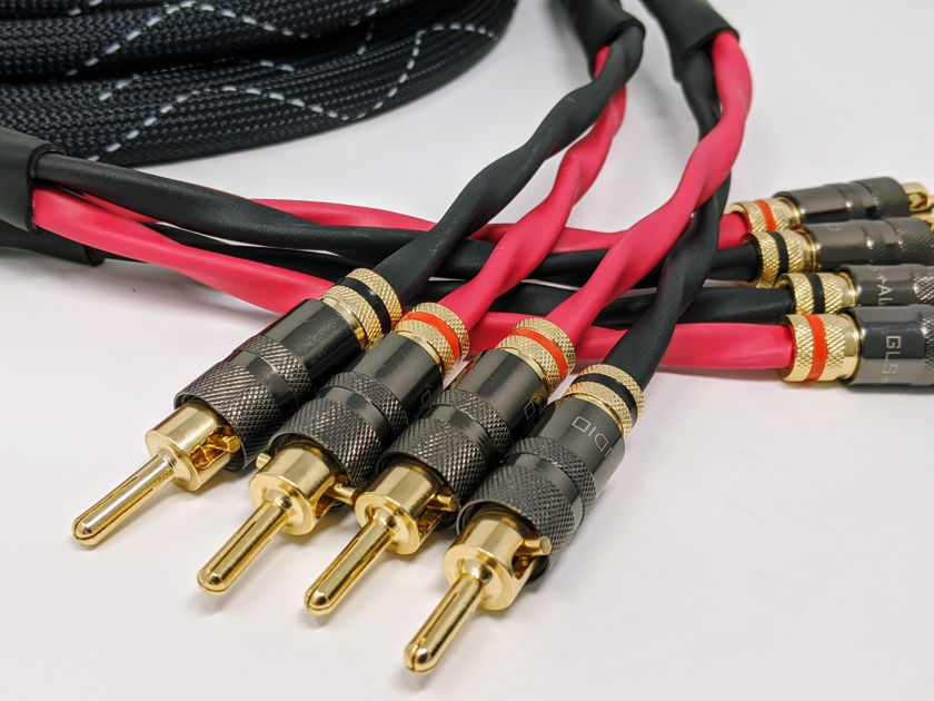 11awg Canare 4S11 with WBT-style brass bananas - Furutech copper sleeves for improved conductivity