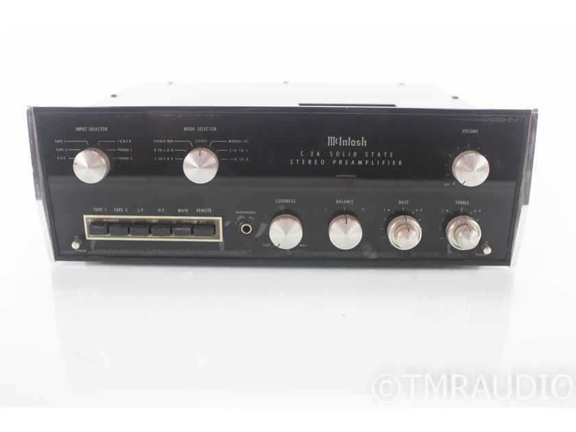 McIntosh C26 Vintage Stereo Preamplifier w/ Walnut Case; MM Phono (18727)