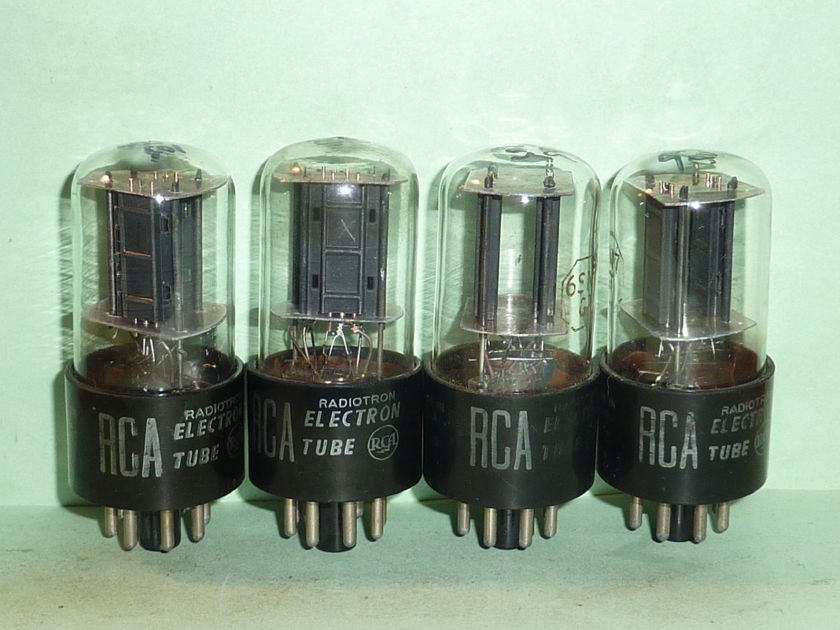 RCA 6SN7GT ECC33 6SN7 Tubes, Matched Quad, NOS Testing, 1950's