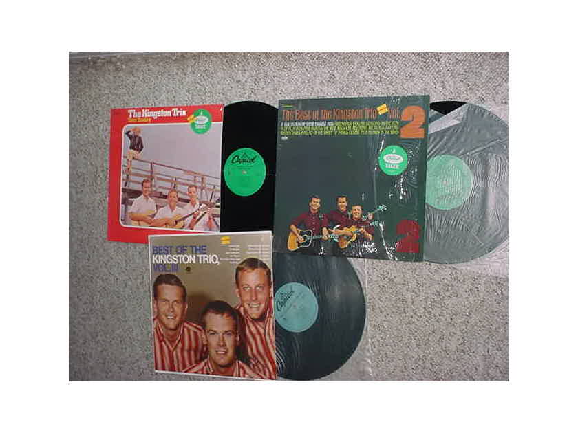 The Kingston Trio lot of 3 lp records in shrink 1980s best of vol 2 & 3 AND Tom Dooley