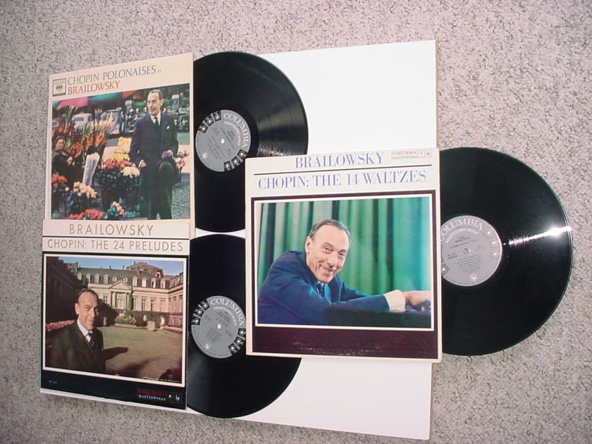 CLASSICAL Brailowsky lot of 3 Chopin lp records Preludes Polonaises Waltzs