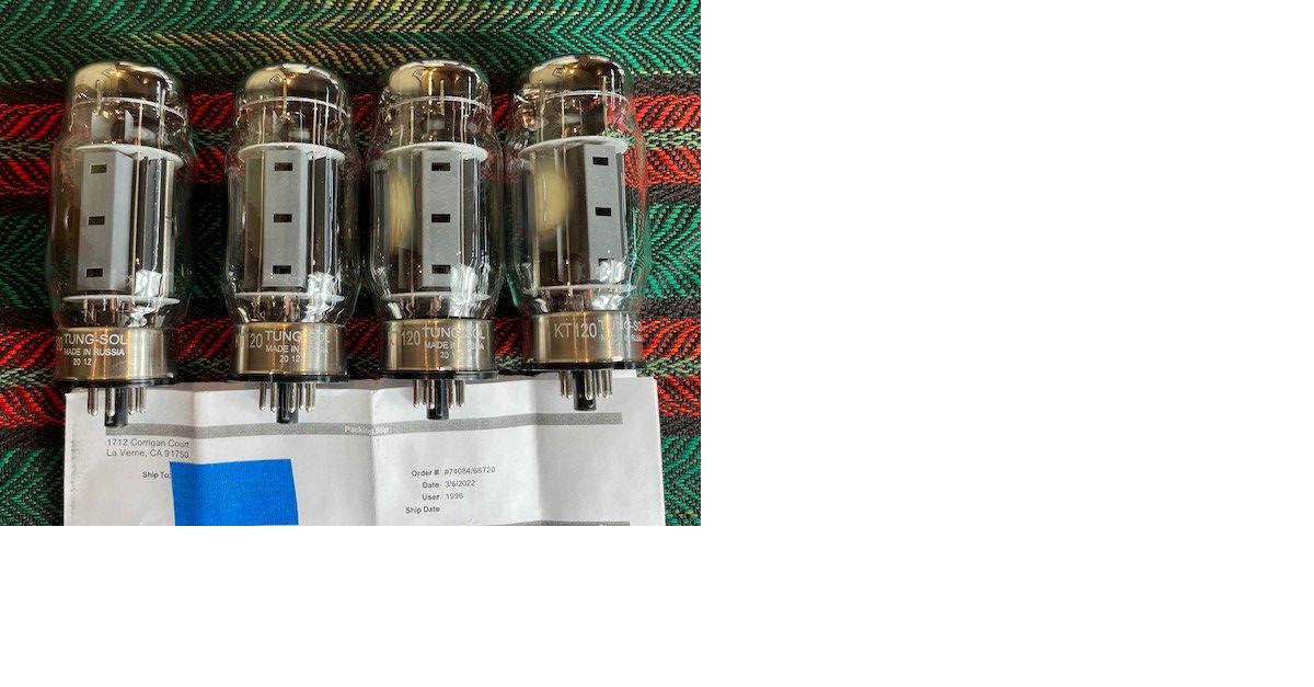 Tung-Sol Factoy Platinum Matched QUAD (FOU) KT120 Powe