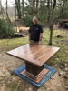 A returning client wanted a custom Walnut table to match his walnut stand