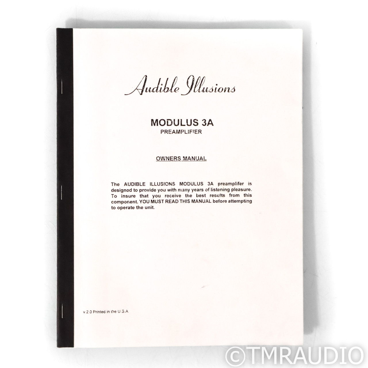 Audible Illusions Modulus 3A Stereo Tube Preamplifier; ... 12