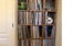 Record rack in back of room
