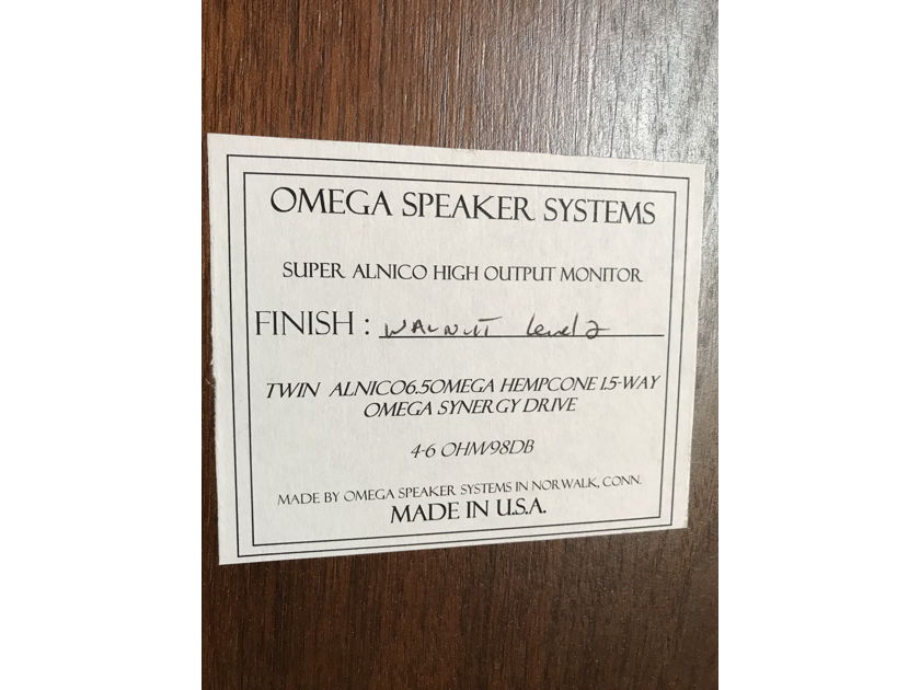 Omega Speaker Systems Super Alnico High Output XRS Level 2 Walnut