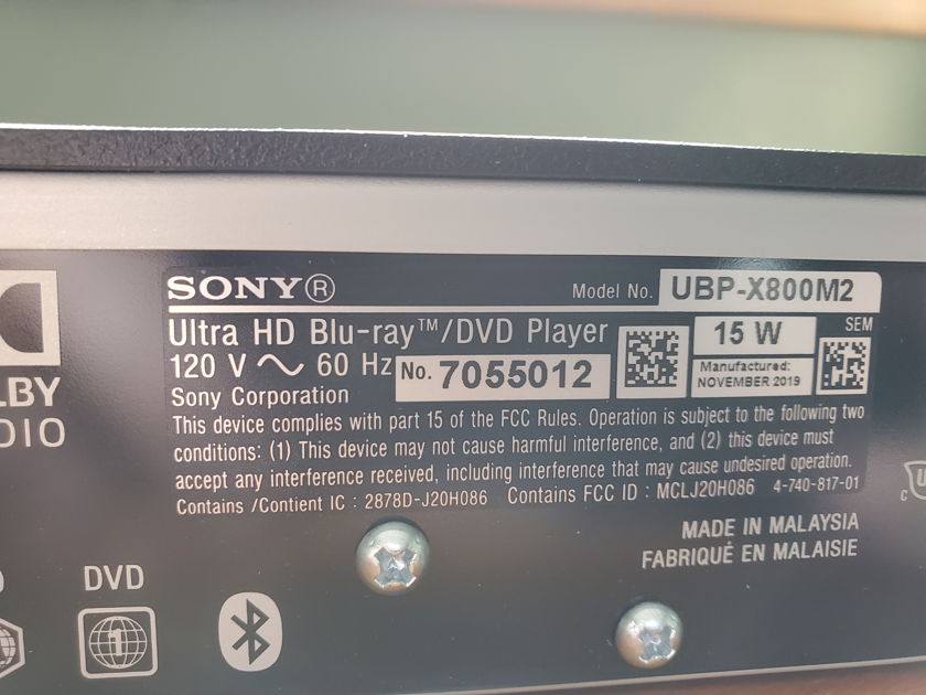 Sony UBP-X800M2 universal hi-rez blu ray player