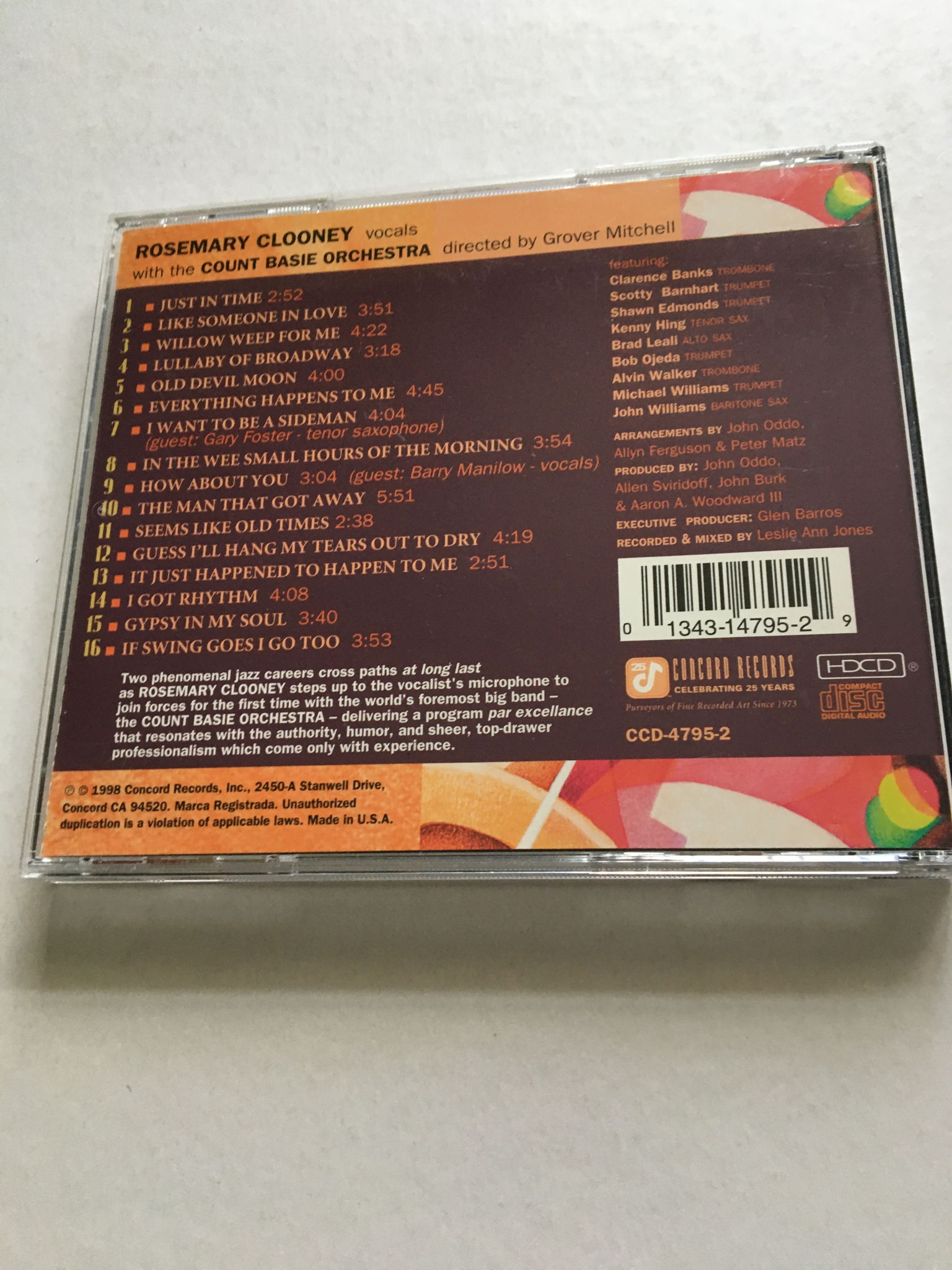 Rosemary Clooney Count Basie orchestra  At long last cd... 2