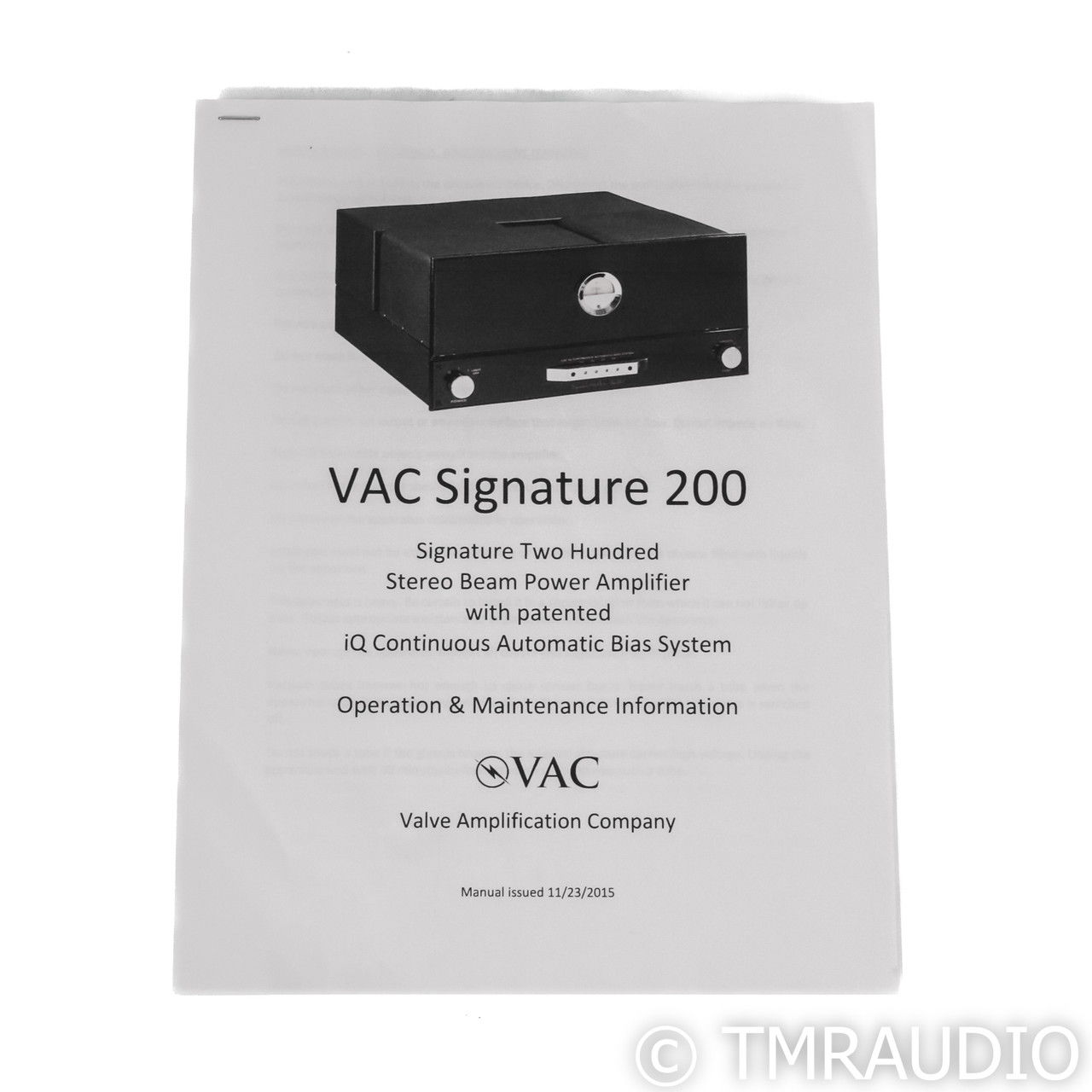 VAC Signature 200iQ Stereo Tube Power Amplifier (67524) 11