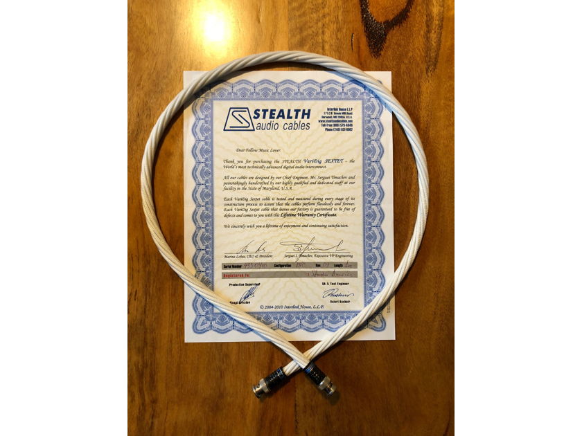 Stealth Audio Cables Varidig Sextet BNC/BNC Rev 09 - 1 metre with certificate -  free shipping