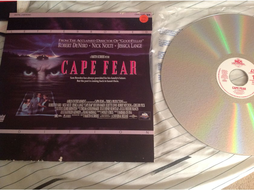 Robert DeNiro Nick Nolte  Cape Fear Letterbox Laserdisc
