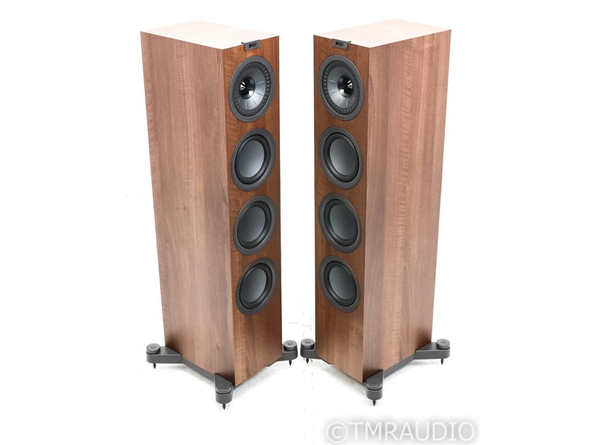 KEF Q550 Floorstanding Speakers; Walnut Pair; Mint (No Grills) (27311)