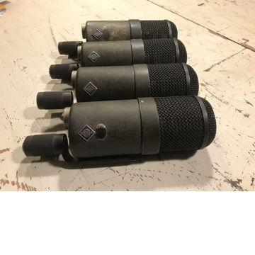 4 early Neumann U47 FET i microphones with VERY close s...