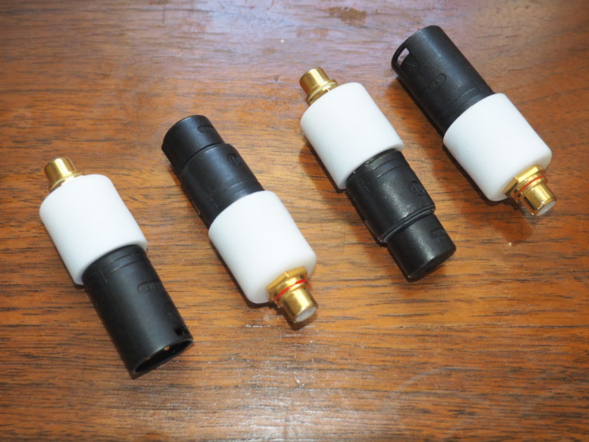 VERY HI END SET OF 4 XLR TO RCA ADAPTORS - BEAUTIFUL CONDITION!!!