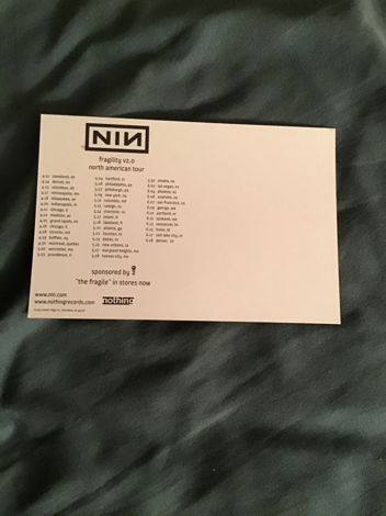 Nine Inch Nails Fragility V 2.0 Promo Tour Postcard