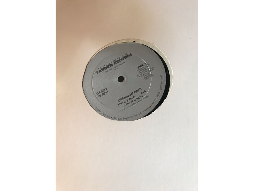 Cameron Paul 12" Remix Single This Is A Test  Cameron Paul 12" Remix Single This Is A Test
