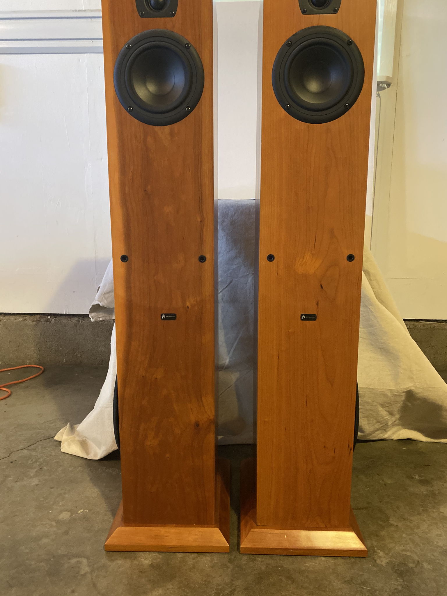 Speakers pictured from front without grille