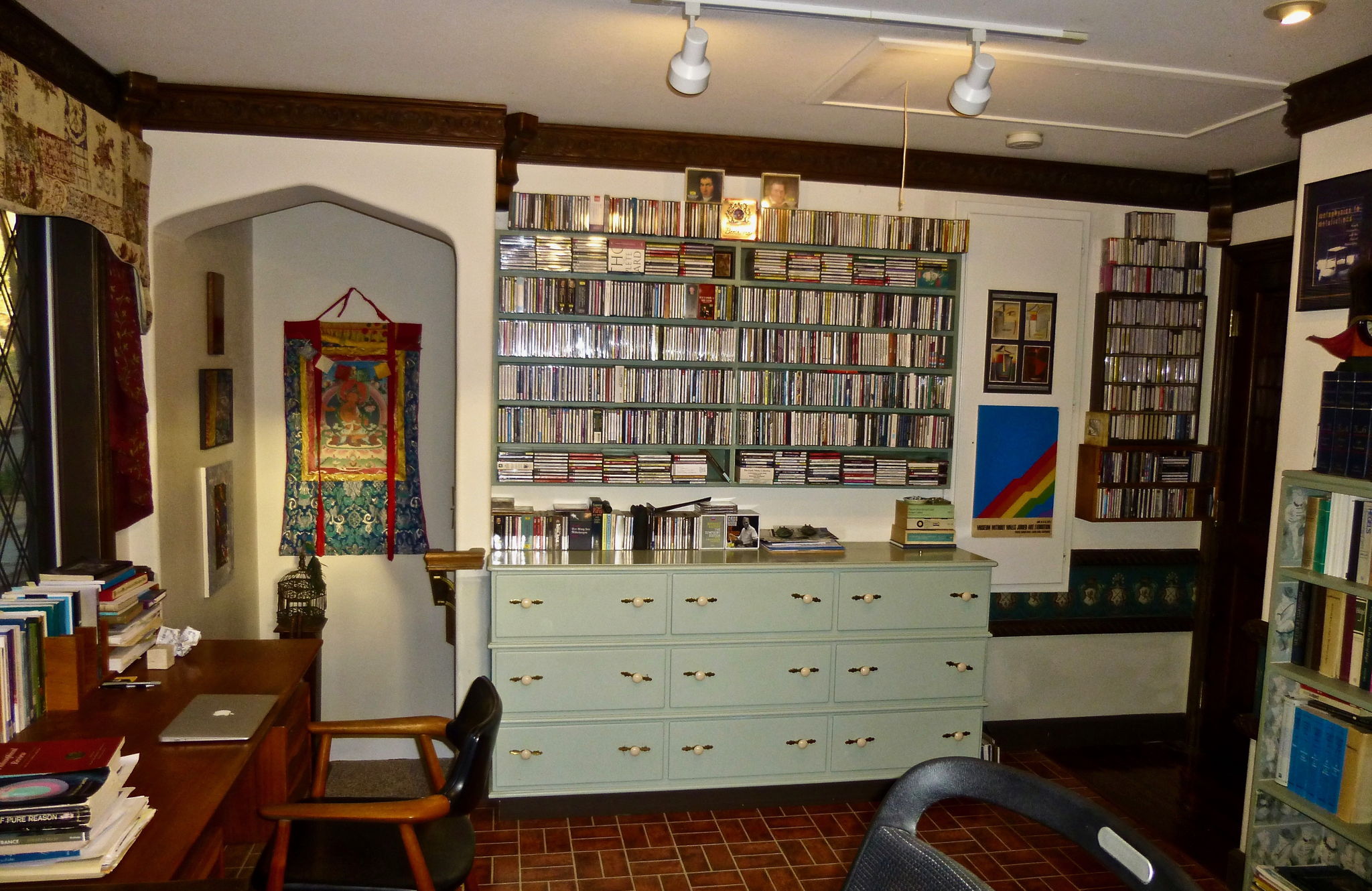 The CD (and cassette) library in my study.